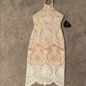 White lace halter dress